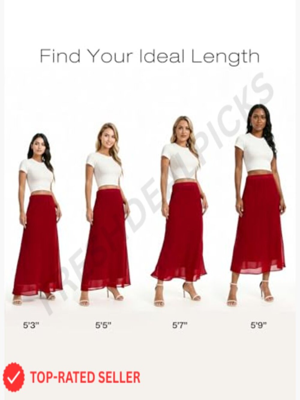 Chiffon Maxi Skirt High Elastic Waist A-Line Flowy Midi with Lining Business - Picture 6 of 7